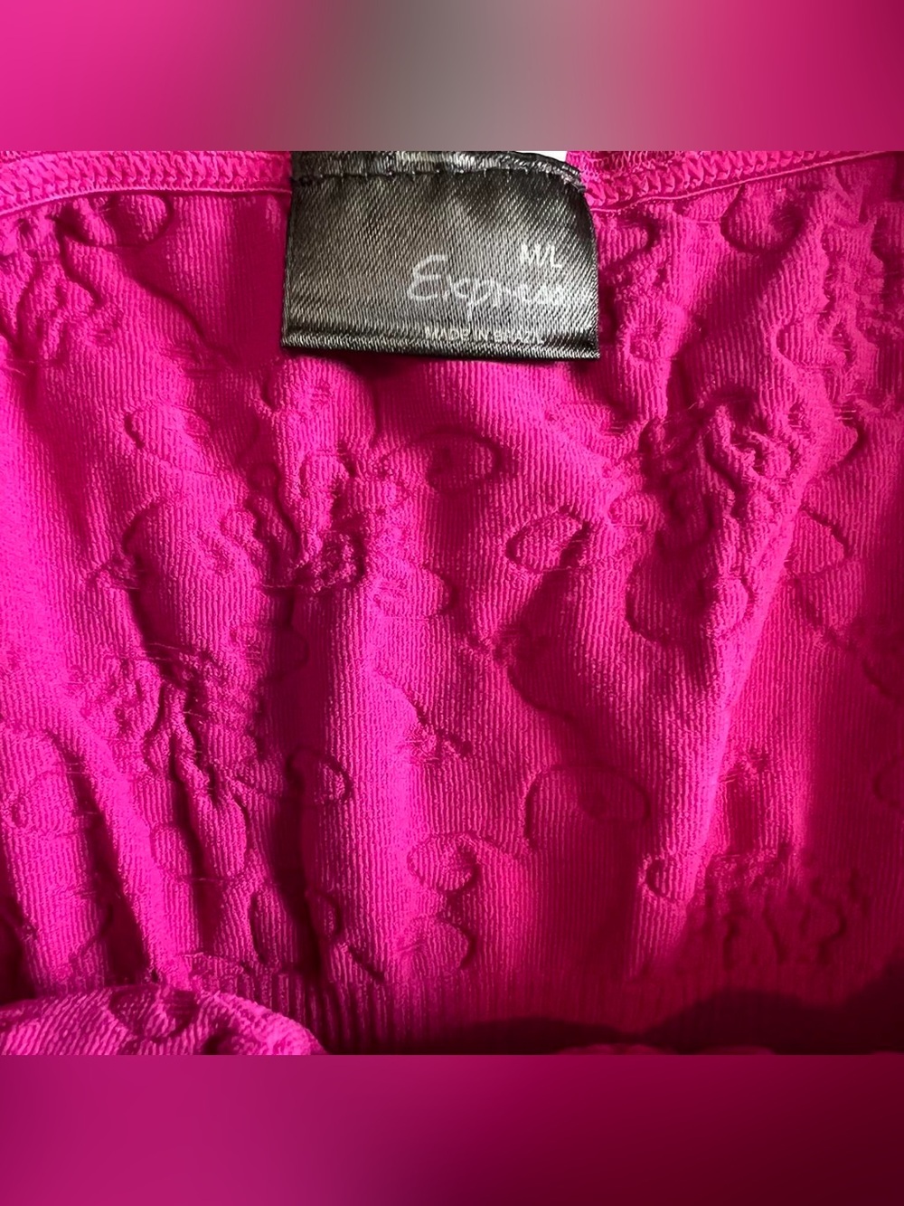 Express Pink Rhinestone Lace Tank - Picture 3 of 3